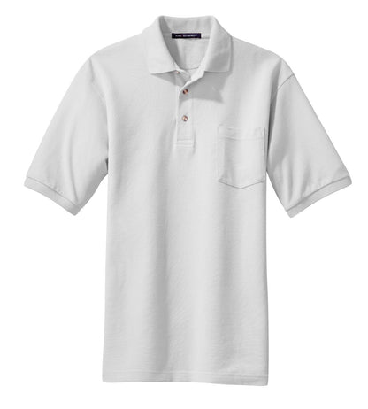 Port Authority Heavyweight Cotton Pique Polo with Pocket.  K420P White