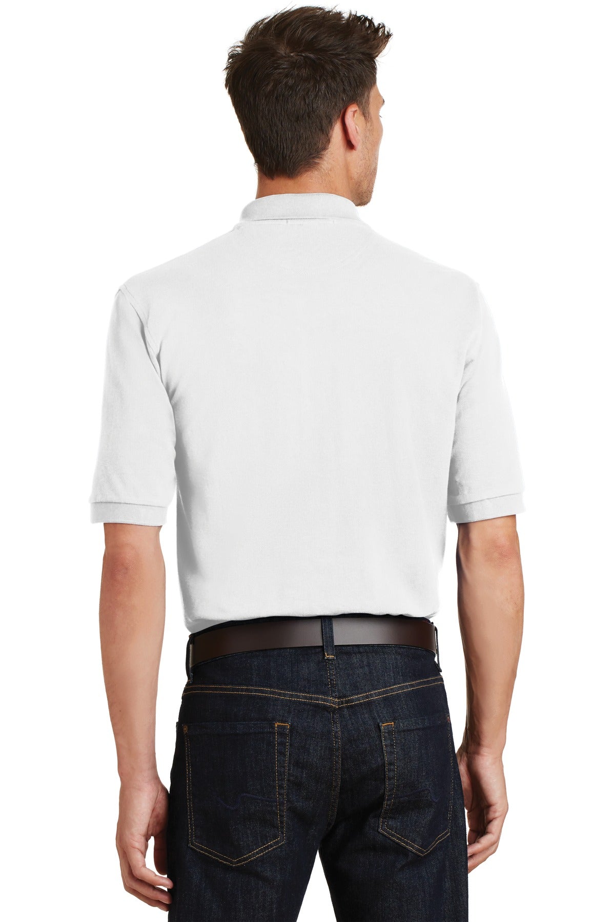 Port Authority Heavyweight Cotton Pique Polo with Pocket.  K420P White