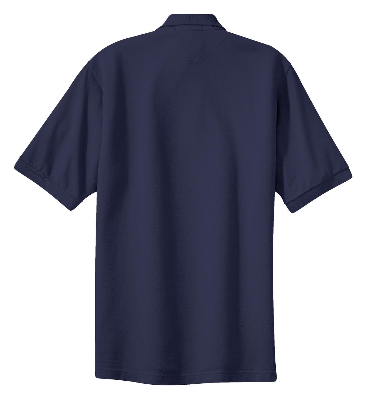 Port Authority Heavyweight Cotton Pique Polo.  K420 Navy
