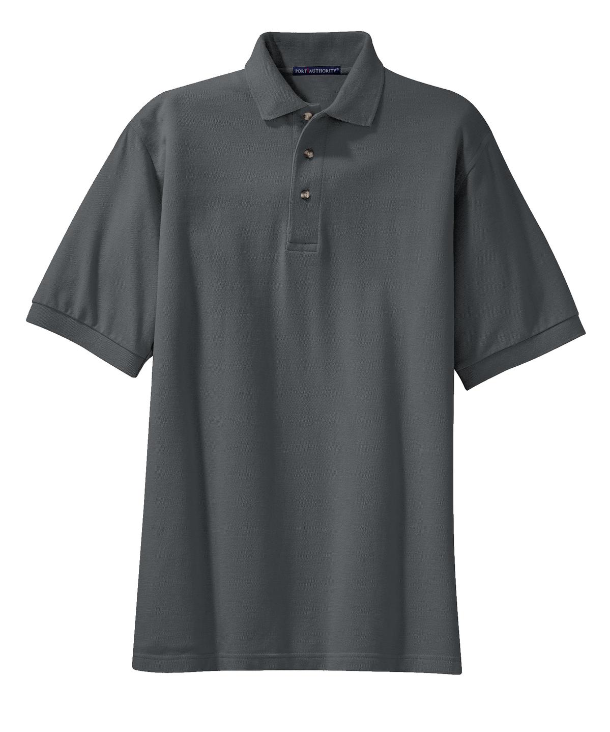 Port Authority Tall Heavyweight Cotton Pique Polo.  TLK420 Steel Grey Tall