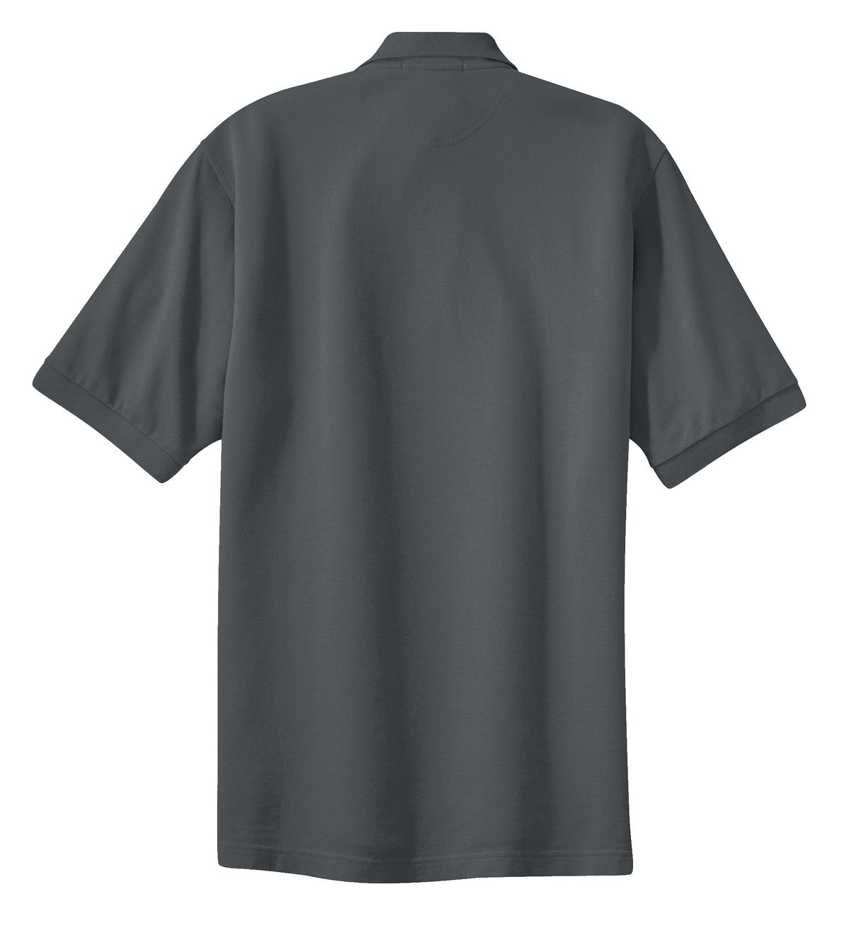 Port Authority Heavyweight Cotton Pique Polo.  K420 Steel Grey