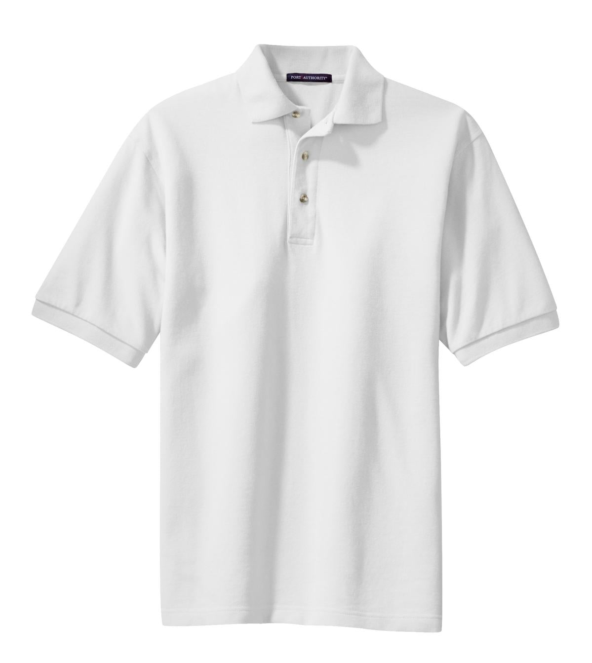 Port Authority Heavyweight Cotton Pique Polo.  K420 White