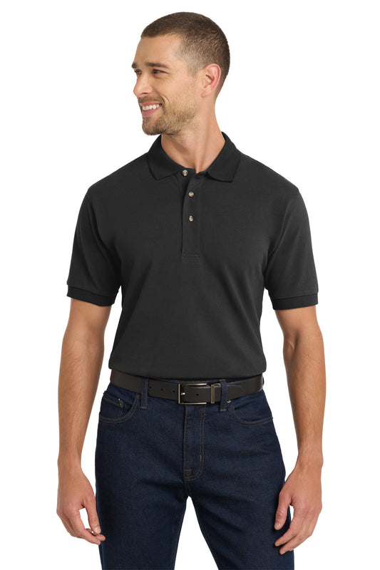 Port Authority Heavyweight Cotton Pique Polo K420 Black