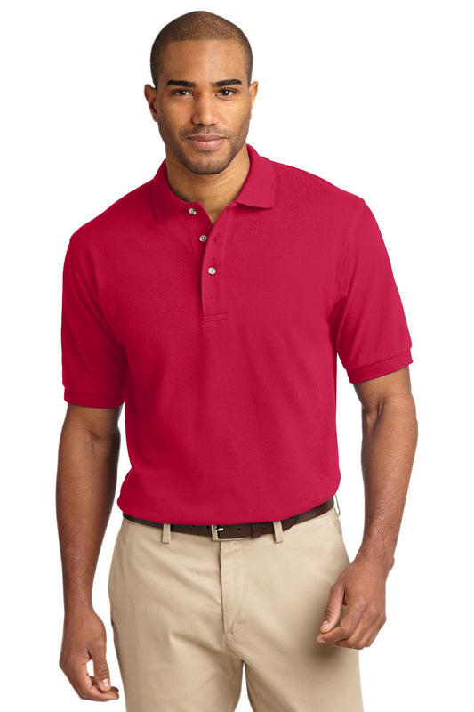Port Authority Heavyweight Cotton Pique Polo.  K420 Red