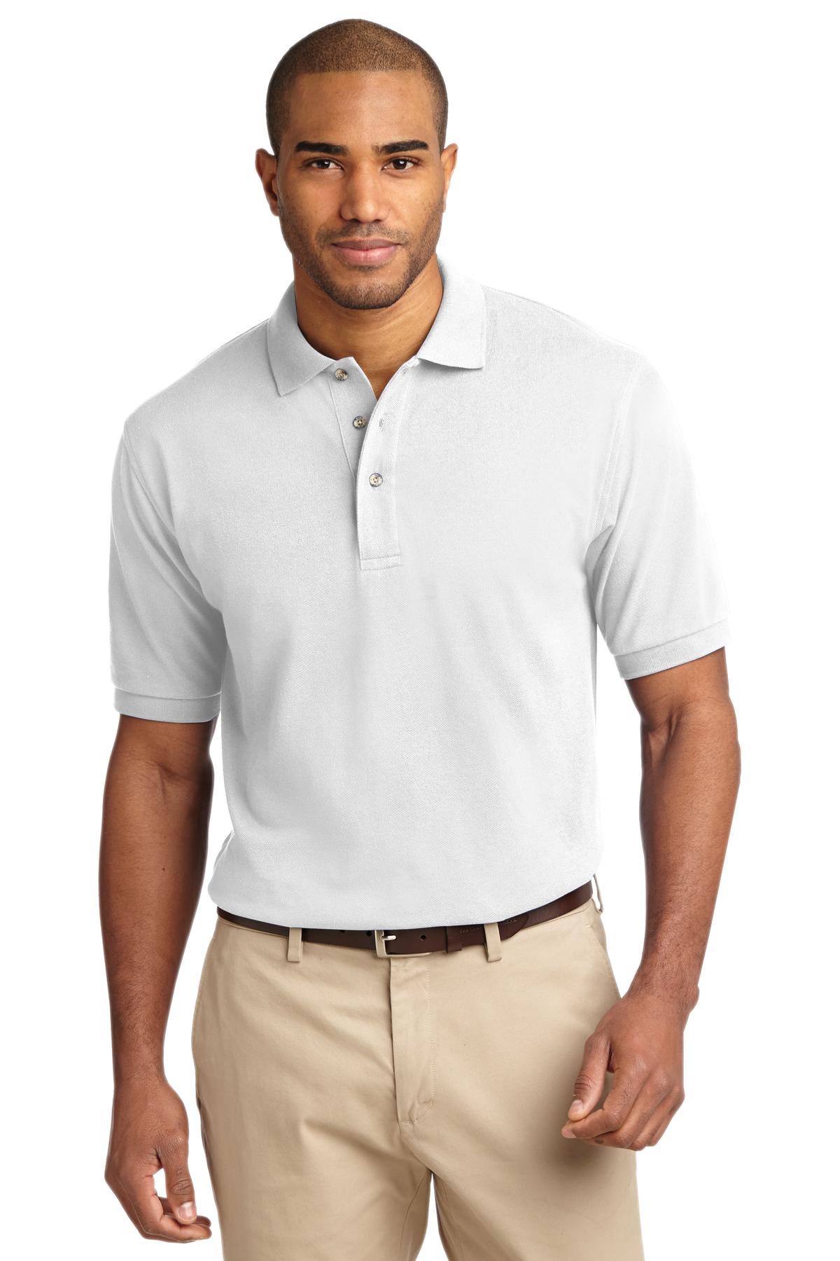 Port Authority Heavyweight Cotton Pique Polo.  K420 White