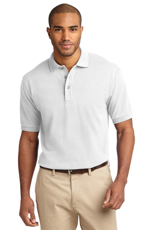 Port Authority Heavyweight Cotton Pique Polo.  K420 White
