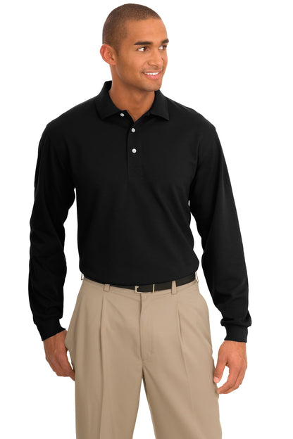 Port Authority Rapid Dry Long Sleeve Polo.  K455LS Jet Black