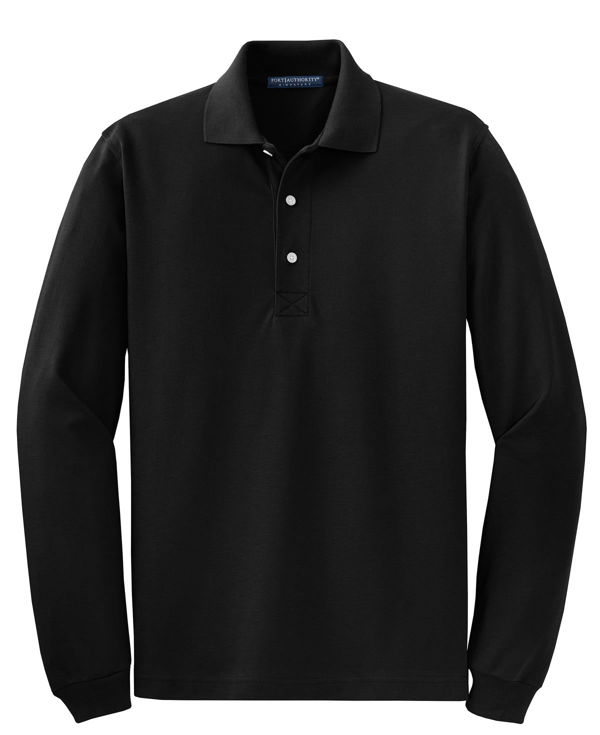Port Authority Rapid Dry Long Sleeve Polo.  K455LS Jet Black
