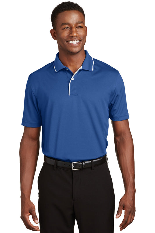 Sport-Tek Dri-Mesh Polo with Tipped Collar and Piping.  K467 Royal/ White