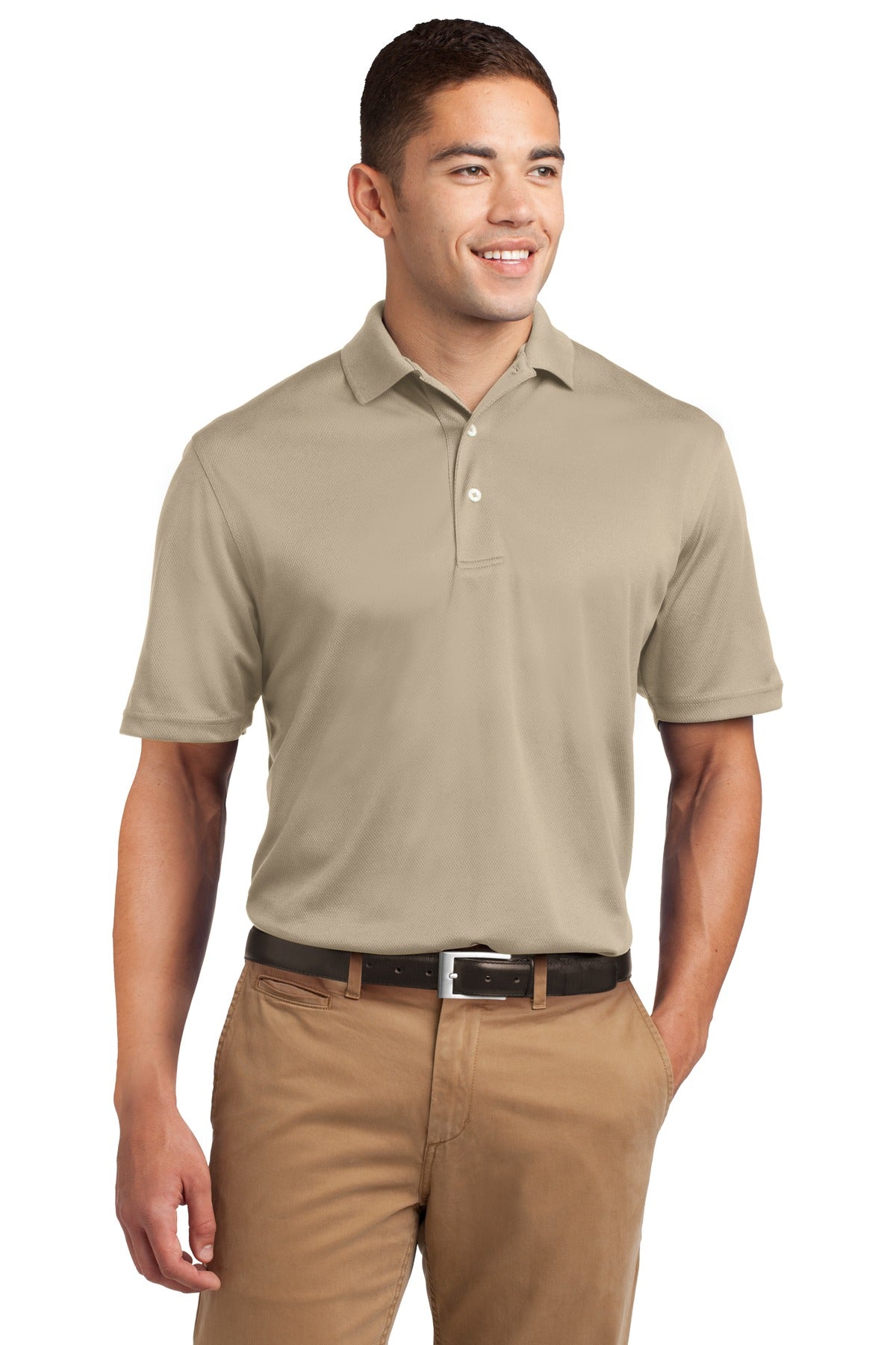 Sport-Tek Dri-Mesh Polo.  K469 Sandstone