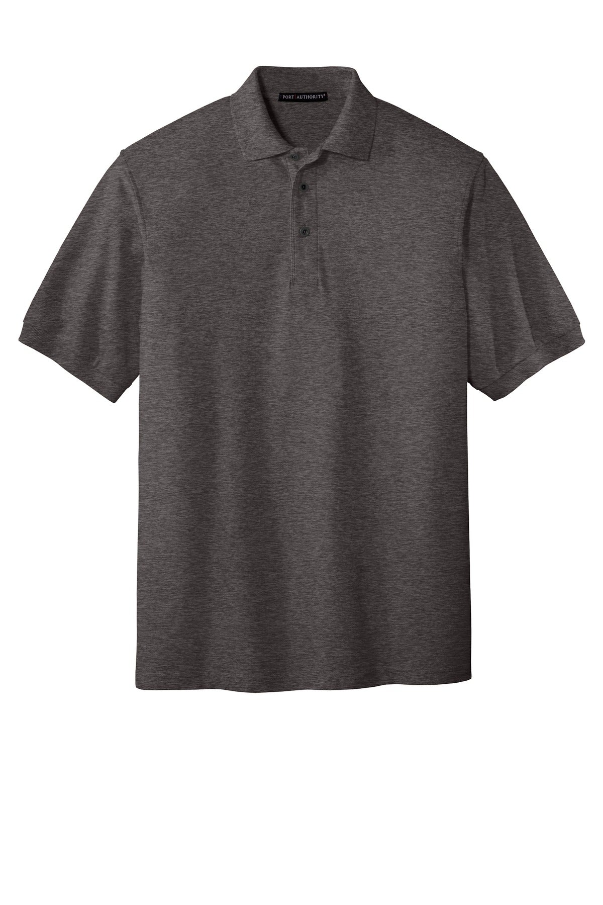 Port Authority Extended Size Silk Touch Polo K500ES Charcoal Heather Grey