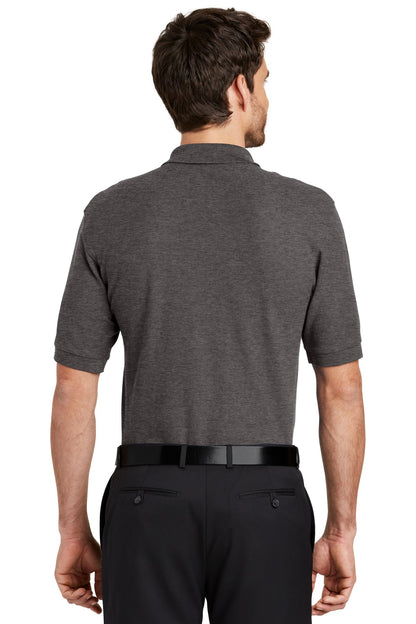 Port Authority Extended Size Silk Touch Polo K500ES Charcoal Heather Grey