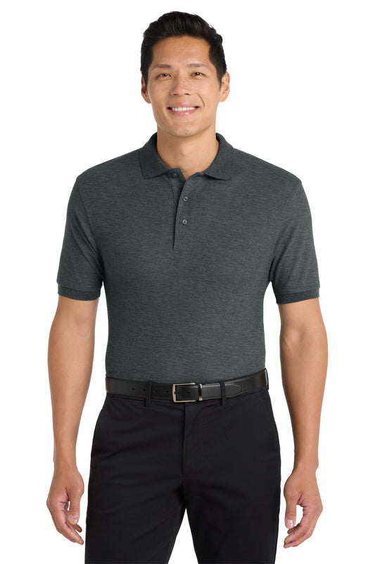 Port Authority Extended Size Silk Touch Polo K500ES Charcoal Heather Grey