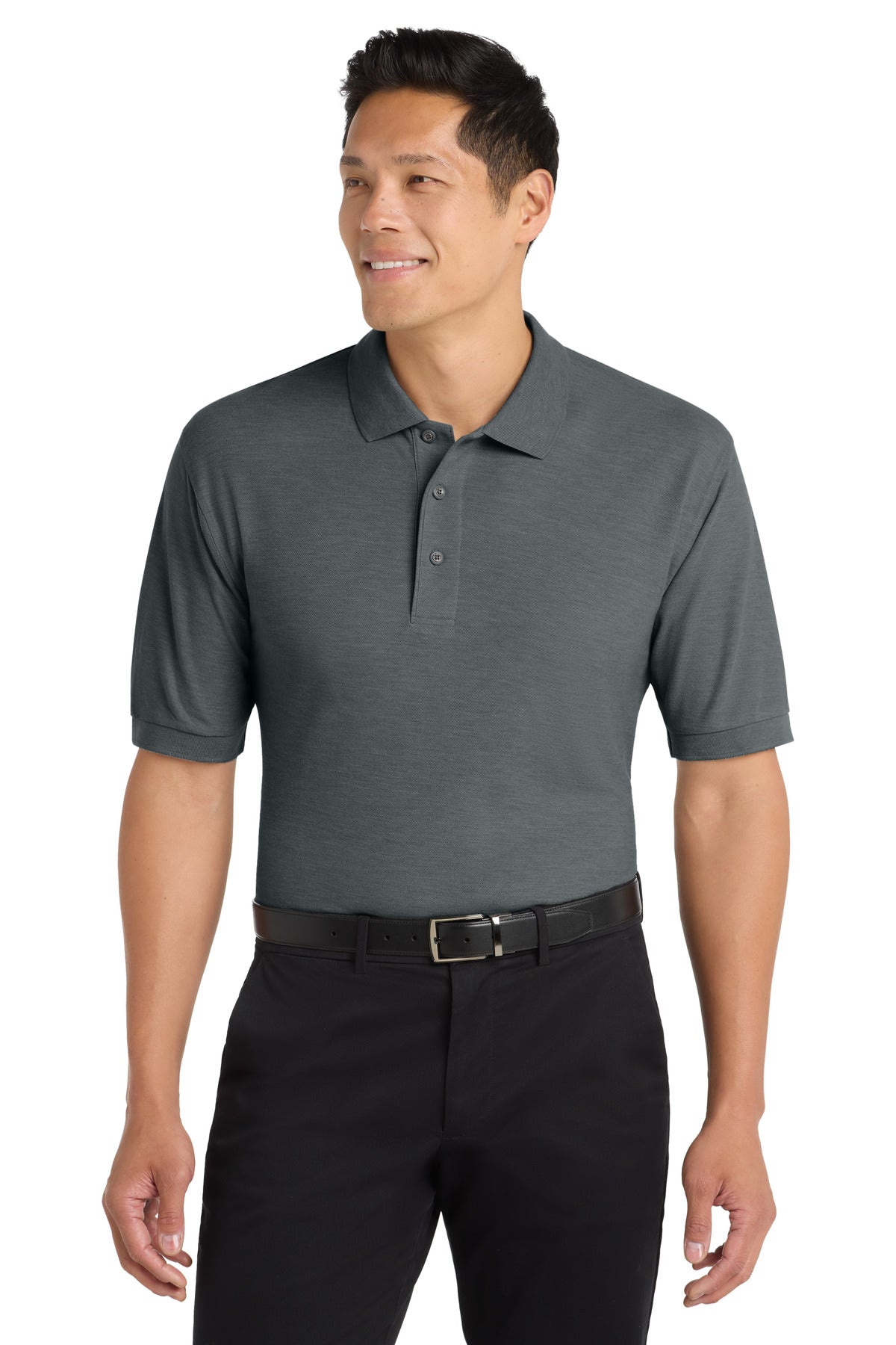 Port Authority Extended Size Silk Touch Polo K500ES Steel Grey