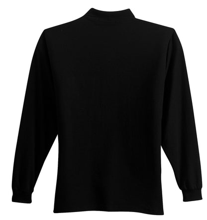 Port Authority Long Sleeve Silk Touch Polo with Pocket.  K500LSP Black