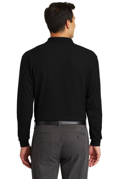 Port Authority Long Sleeve Silk Touch Polo with Pocket.  K500LSP Black