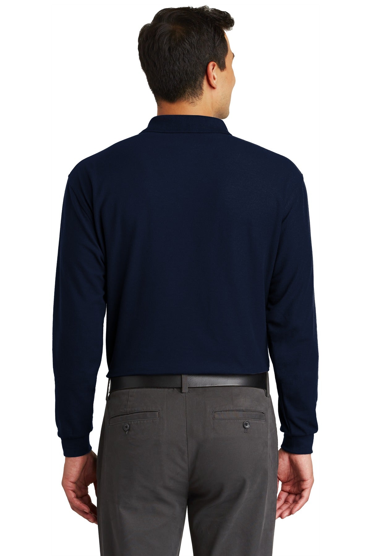 Port Authority Long Sleeve Silk Touch Polo with Pocket.  K500LSP Navy
