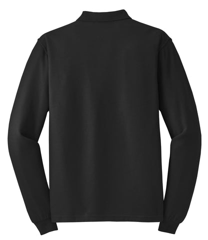 Port Authority Silk Touch Long Sleeve Polo.  K500LS Black