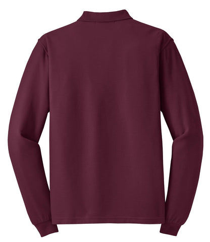 Port Authority Silk Touch Long Sleeve Polo.  K500LS Burgundy