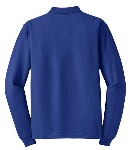 Port Authority Silk Touch Long Sleeve Polo.  K500LS Royal