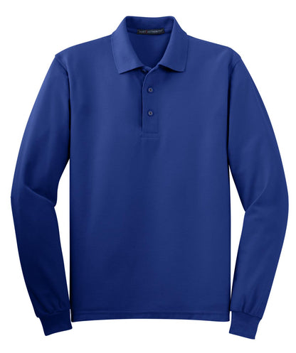 Port Authority Silk Touch Long Sleeve Polo.  K500LS Royal