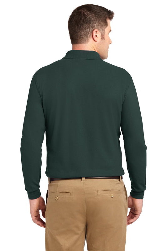 Port Authority Silk Touch Long Sleeve Polo.  K500LS Dark Green