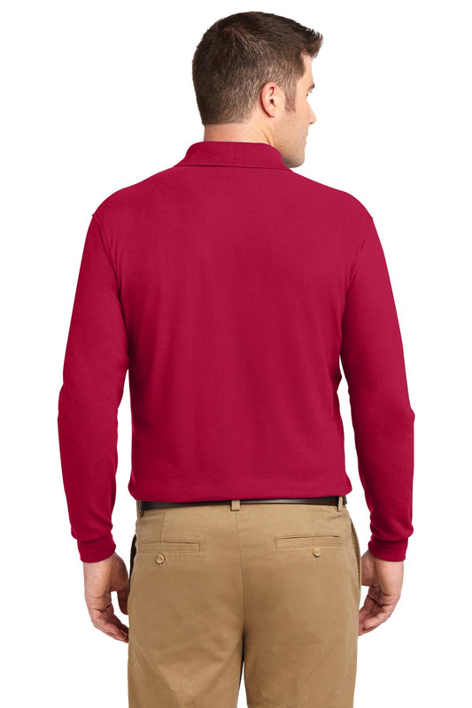 Port Authority Silk Touch Long Sleeve Polo.  K500LS Red