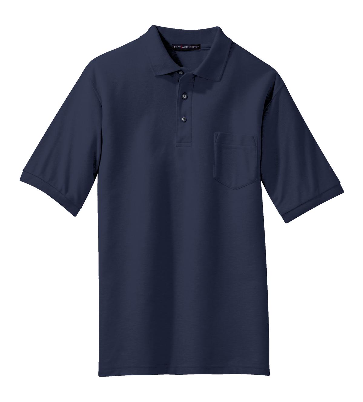 Port Authority Silk Touch Polo with Pocket.  K500P Navy