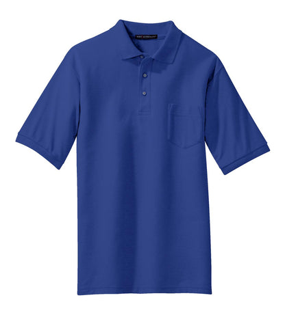 Port Authority Silk Touch Polo with Pocket.  K500P Royal
