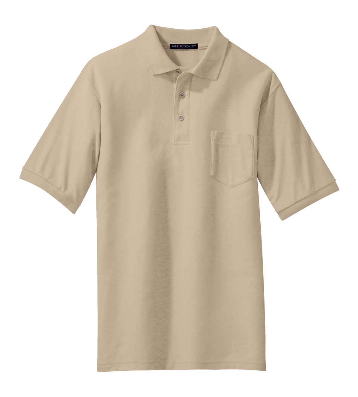 Port Authority Silk Touch Polo with Pocket.  K500P Stone