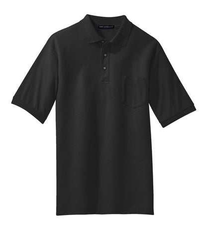 Port Authority Silk Touch Polo with Pocket.  K500P Black