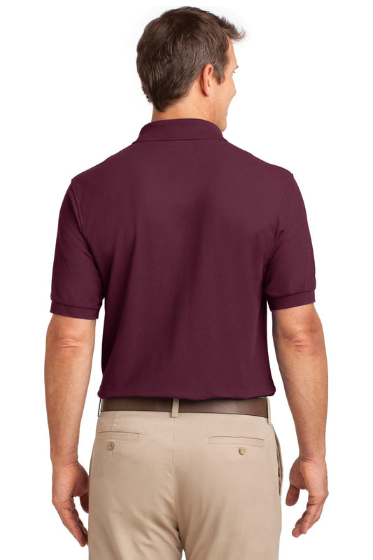 Port Authority Silk Touch Polo with Pocket.  K500P Burgundy