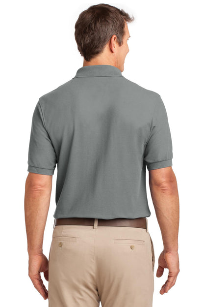 Port Authority Silk Touch Polo with Pocket.  K500P Cool Grey
