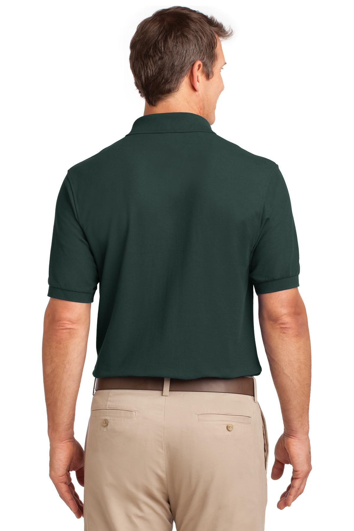 Port Authority Silk Touch Polo with Pocket.  K500P Dark Green