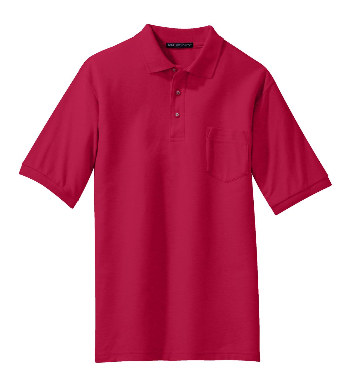 Port Authority Silk Touch Polo with Pocket.  K500P Red
