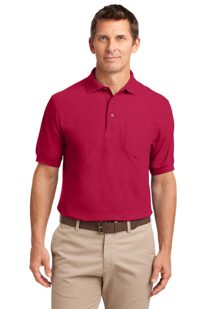 Port Authority Silk Touch Polo with Pocket.  K500P Red