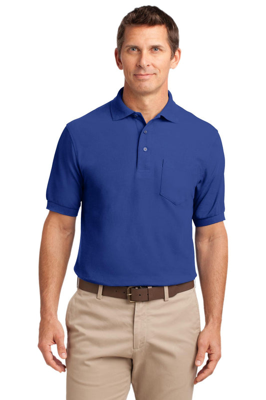 Port Authority Silk Touch Polo with Pocket.  K500P Royal