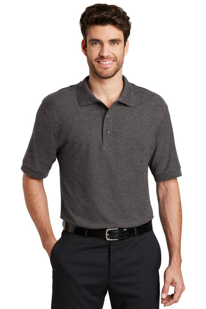 Port Authority Silk Touch Polo K500 Charcoal Heather Grey