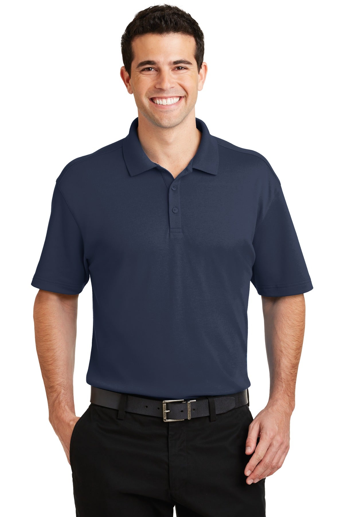 Port Authority Silk Touch Interlock Performance Polo. K5200 Navy