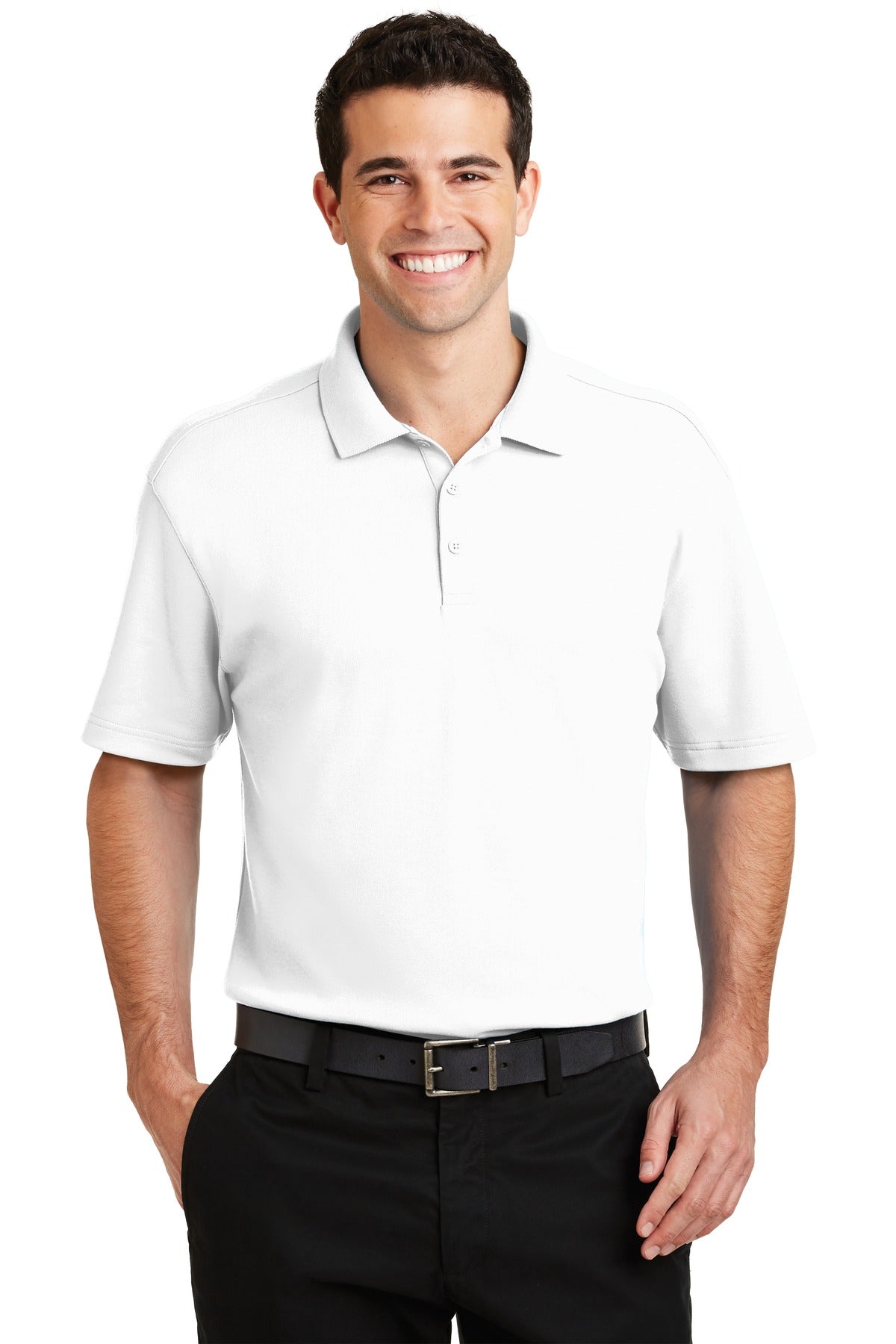 Port Authority Silk Touch Interlock Performance Polo. K5200 White