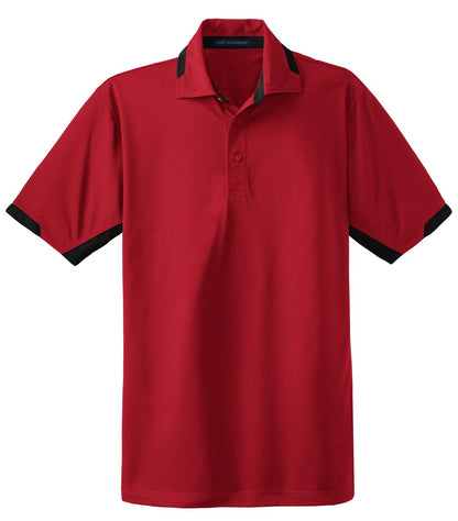 Port Authority Dry Zone Colorblock Ottoman Polo. K524 Engine Red/ Black