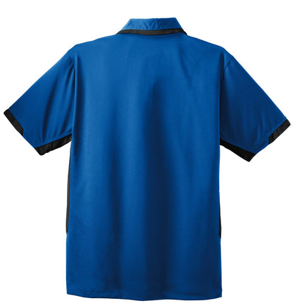 Port Authority Dry Zone Colorblock Ottoman Polo. K524 Royal/ Black
