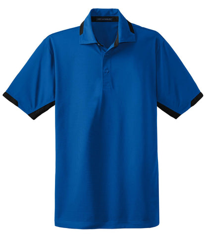 Port Authority Dry Zone Colorblock Ottoman Polo. K524 Royal/ Black