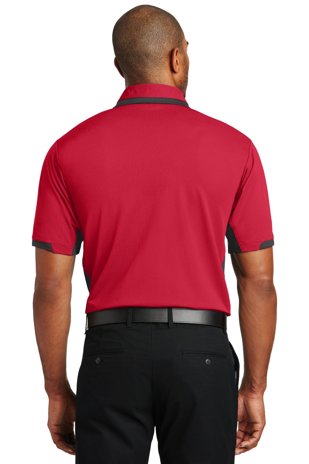 Port Authority Dry Zone Colorblock Ottoman Polo. K524 Engine Red/ Black