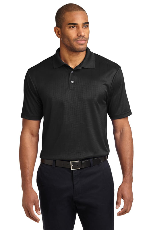 Port Authority Performance Fine Jacquard Polo. K528 Black