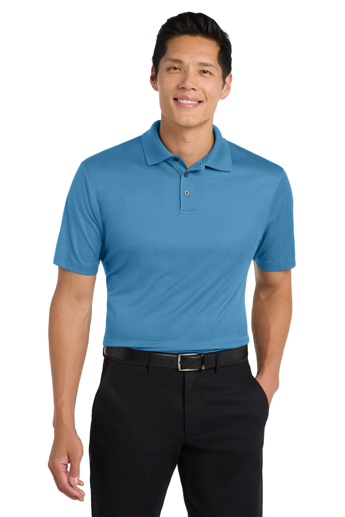 Port Authority Performance Fine Jacquard Polo K528 Ocean Blue