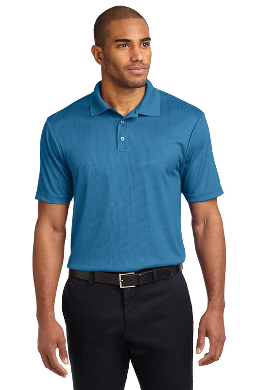 Port Authority Performance Fine Jacquard Polo. K528 Ocean Blue