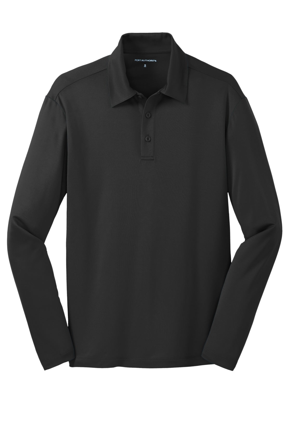 Port Authority Silk Touch Performance Long Sleeve Polo. K540LS Black