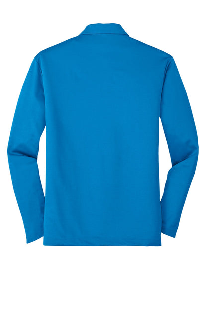 Port Authority Silk Touch Performance Long Sleeve Polo. K540LS Brilliant Blue