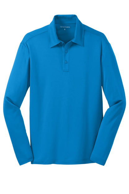 Port Authority Silk Touch Performance Long Sleeve Polo. K540LS Brilliant Blue